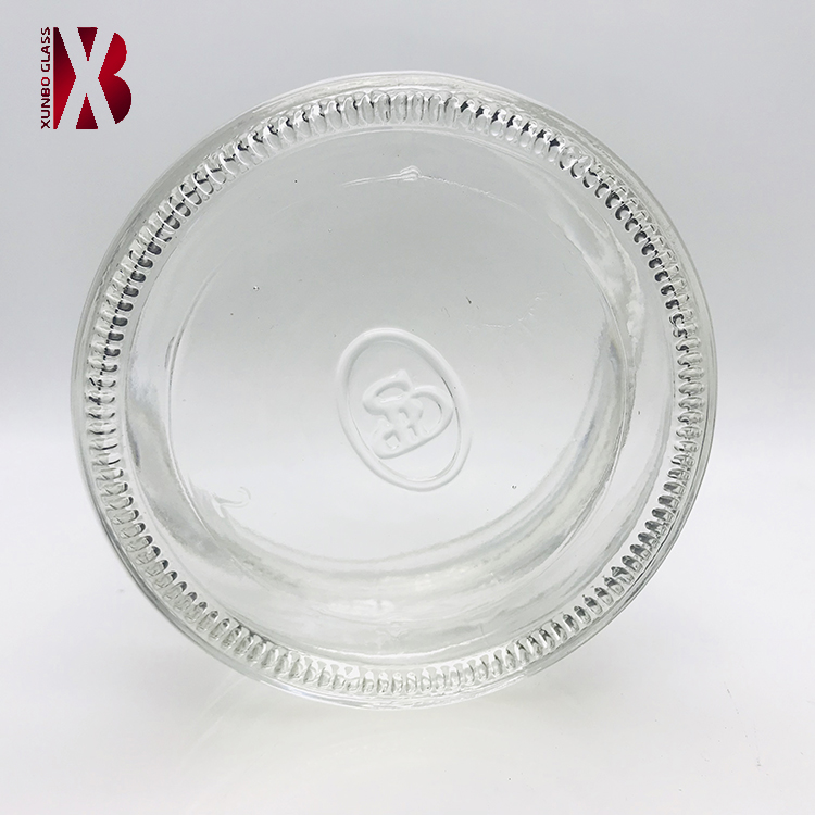 Factory price flat round shape 200 ml glass maple syrup jar with plastic lid