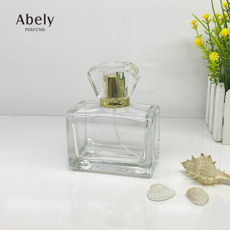 Factory price new 100ml pump spray glass perfume bottle with perfume cap In stock
