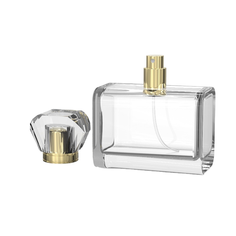 Factory price new 100ml pump spray glass perfume bottle with perfume cap In stock