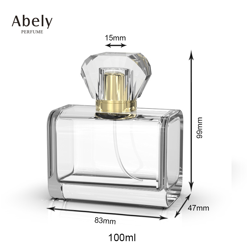 Factory price new 100ml pump spray glass perfume bottle with perfume cap In stock