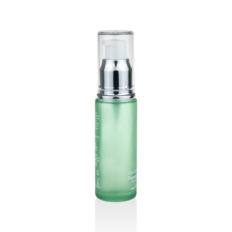 Factory price new arrival luxury cosmetic packaging matte green glass bottle and jar set 5ml 10ml 15ml 20ml 30ml 50ml 200ml 30g