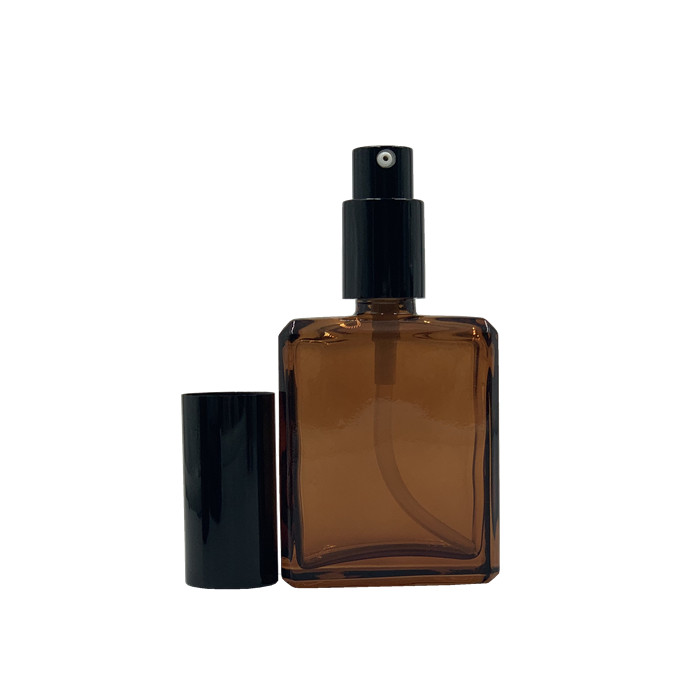 Factory price oblate rectangle glass spray 50ml  amber glass perfume bottle