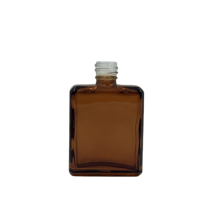 Factory price oblate rectangle glass spray 50ml amber glass perfume bottle