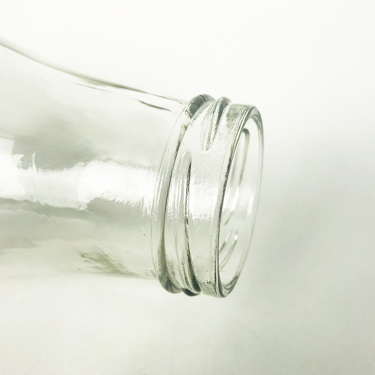 Factory price round shape 1 L glass milk bottle with metal cap