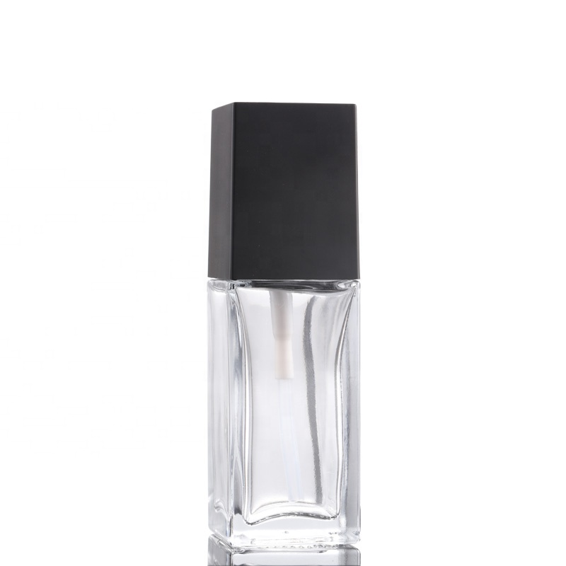 Factory price sale 15ml 20ml 30ml 40ml square clear glass perfume essence cosmetic lotion spray bottle with atomizer