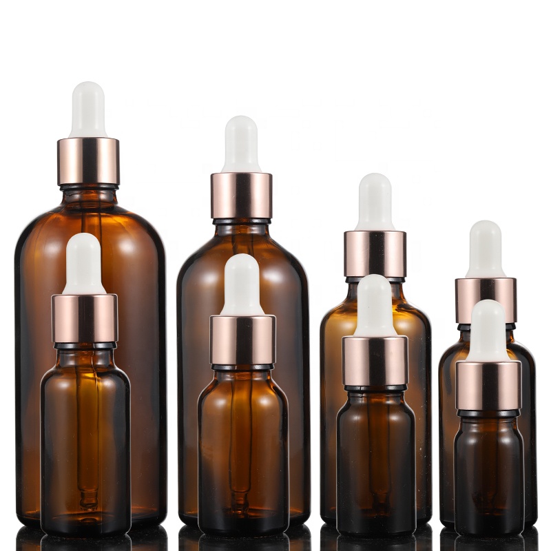 Factory price sale Cosmetic packaging serum essential oil amber glass dropper bottles