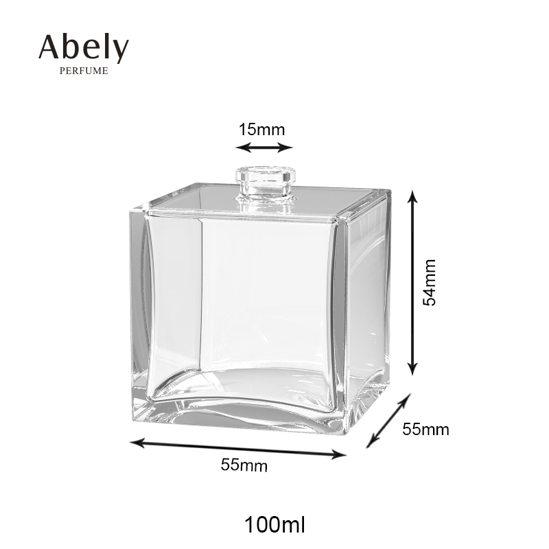 Factory price wholesale 100ml empty perfume glass bottle with perfume acrylic lids in stock