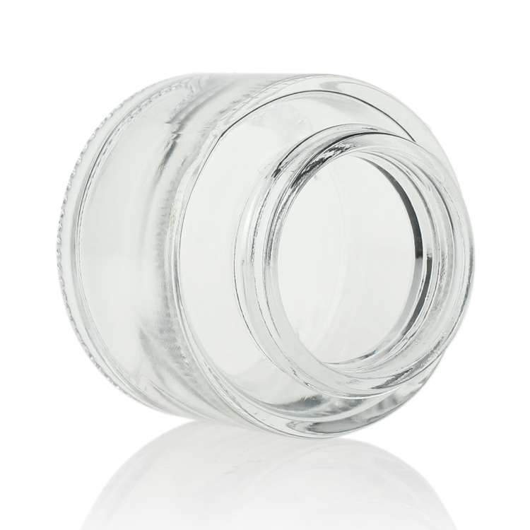 Factory price wholesale clear cream cosmetic container glass 50ml cosmetic jar