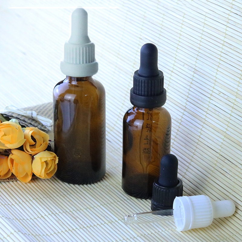 Factory price10ml 15ml 30ml 100ml Round Amber Glass 18/415 Tamper Evident Pipette Dropper Bottle For Essential Oil (GRA04)