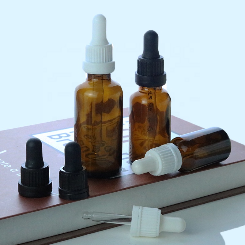Factory price10ml 15ml 30ml 100ml Round Amber Glass 18/415 Tamper Evident Pipette Dropper Bottle For Essential Oil (GRA04)