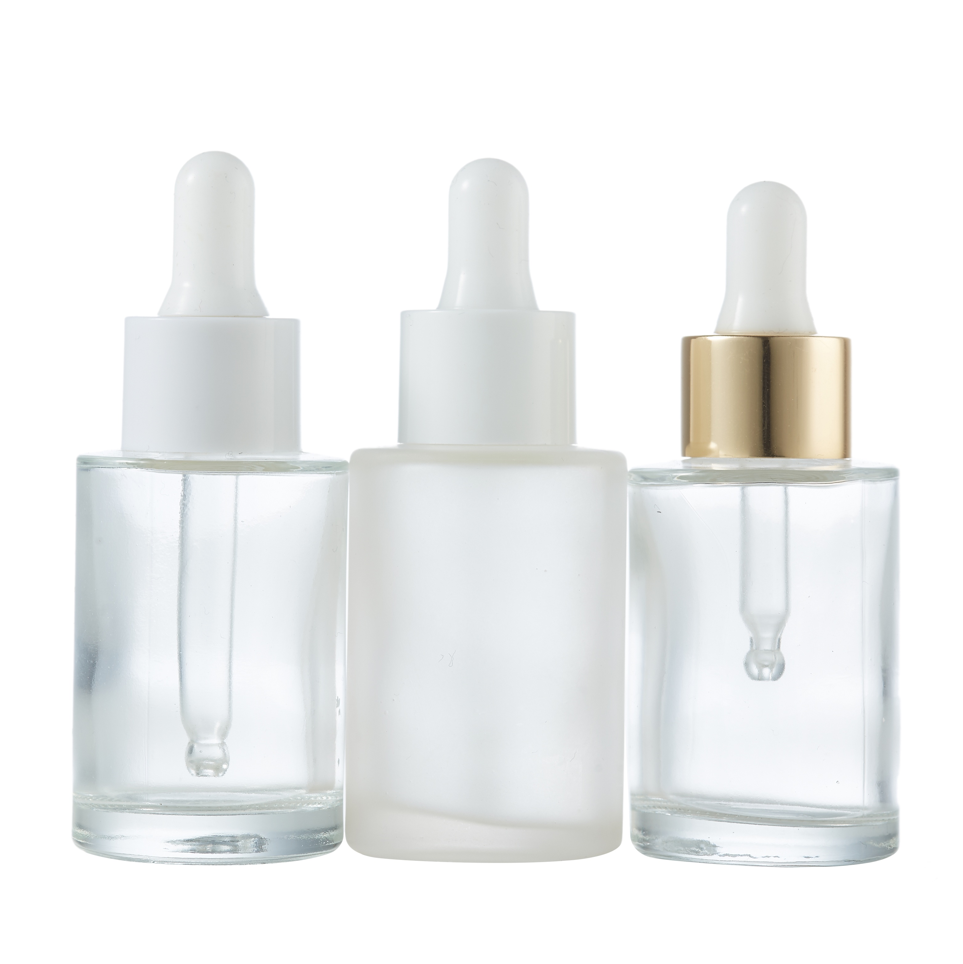 Factory produced 20ml luxury face essential oil gold dropper glass bottle