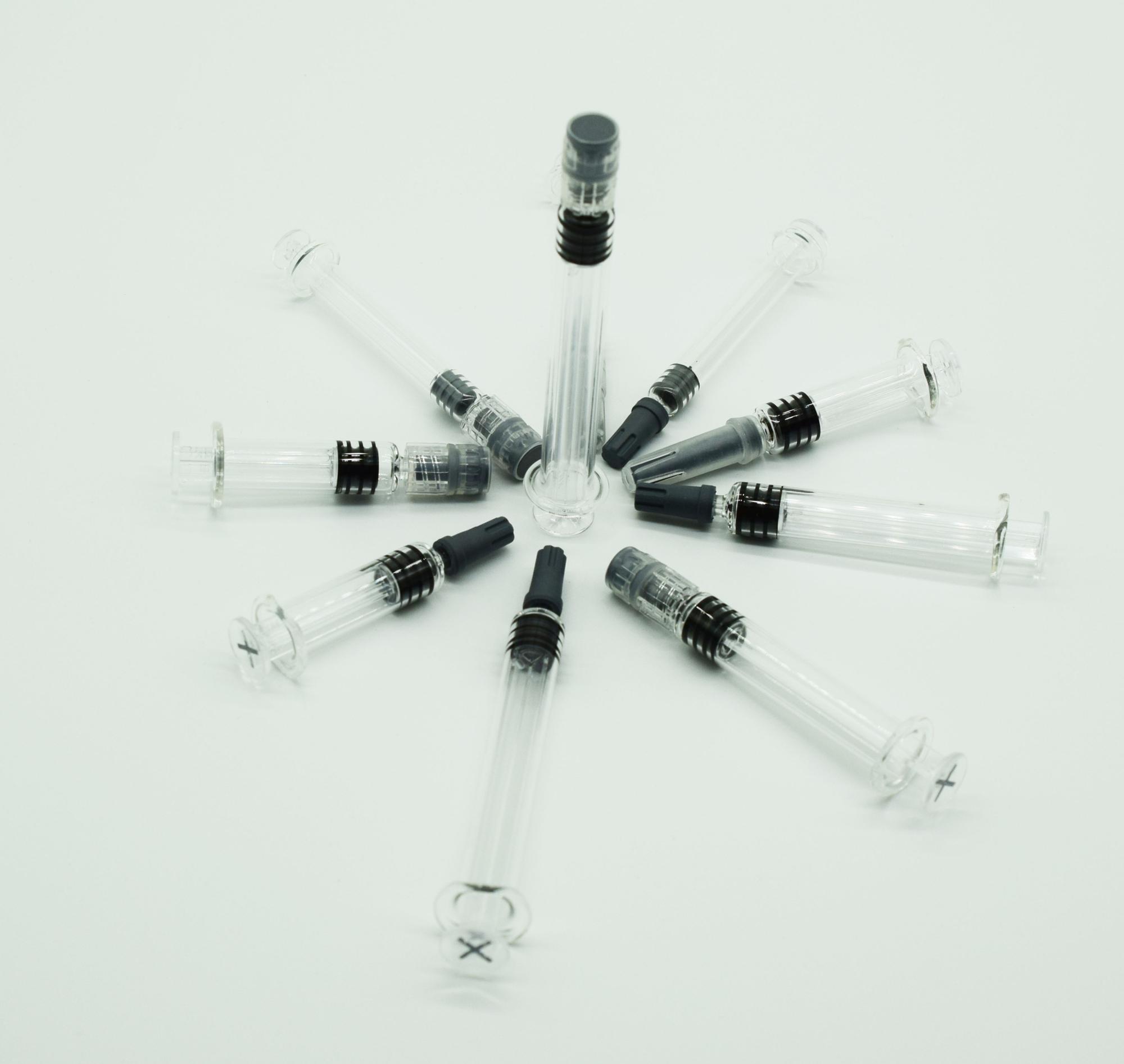 Factory producer High quality glass syringe with lock Child proof metal luer lock CBD glass syringe 1ml 3ml