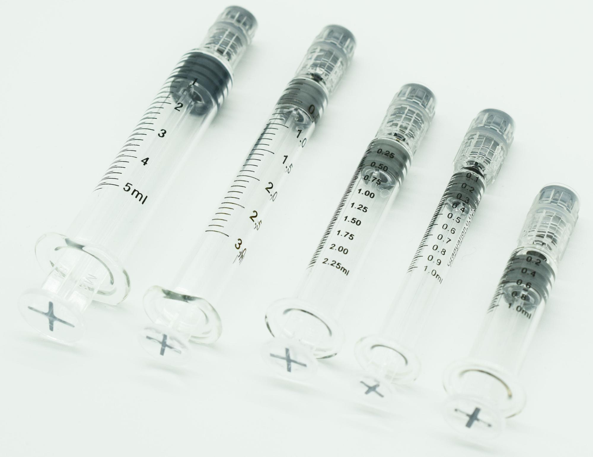 Factory producer High quality glass syringe with lock Child proof metal luer lock CBD glass syringe 1ml 3ml