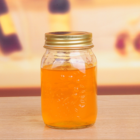 Factory sale 150ml 300ml 500ml carven mason glass jar with tinplate