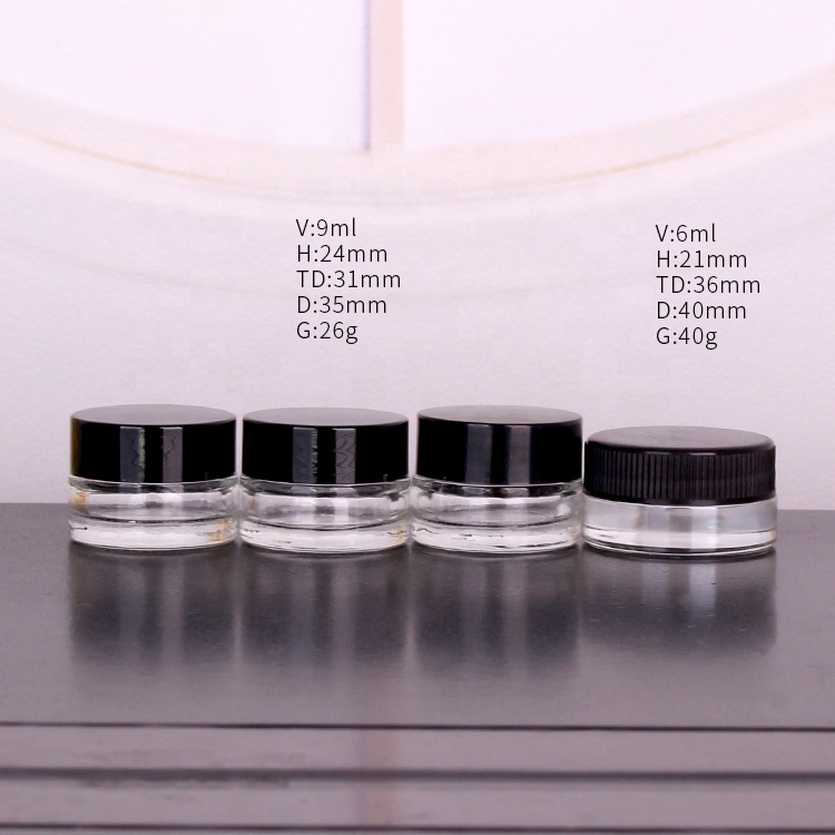 Factory sale 5ml 9ml wide mouth glass cream jars for cosmetic personal care