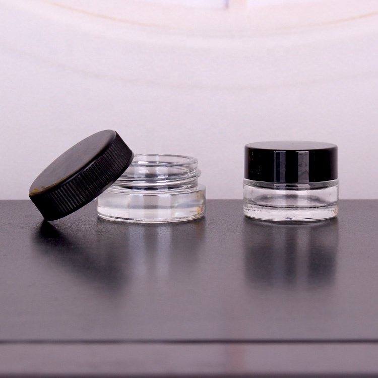 Factory sale 5ml 9ml wide mouth glass cream jars for cosmetic personal care