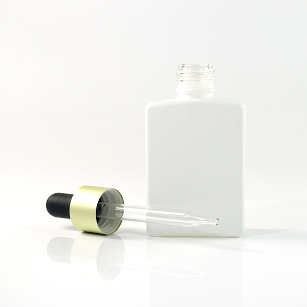 Factory sale matte black white clear red rectangle15ml 30ml 50ml dropper glass bottle with screen printing