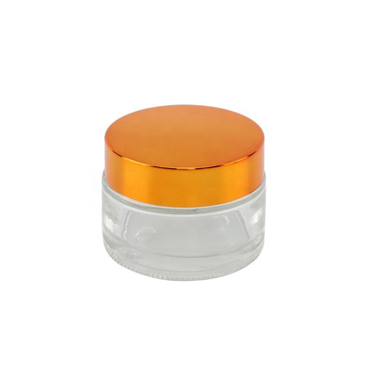 Factory sale professtional skin cream jar luxury face cream clear glass jar cosmetic