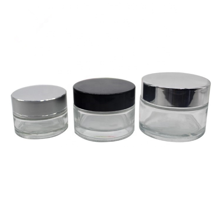 Factory sale professtional skin cream jar luxury face cream clear glass jar cosmetic