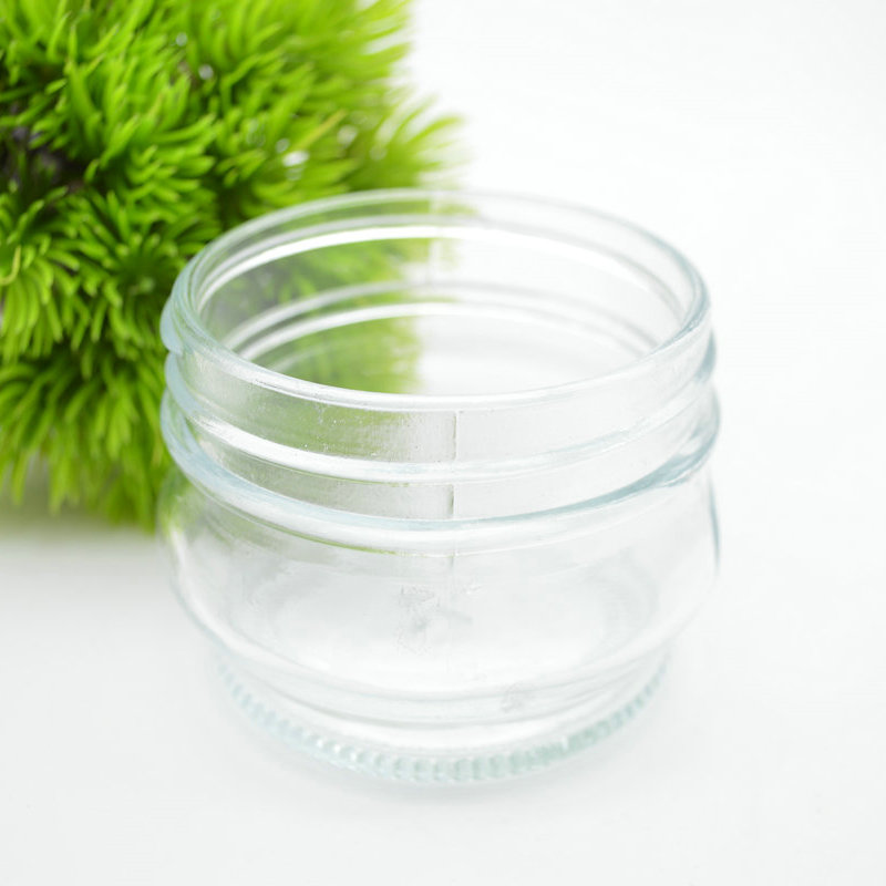Factory sale round jam glass jar food packaging jar with aluminium lid