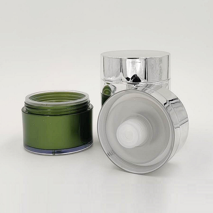 Factory sale various widely used luxury green colored 30g face cream empty container recycle pp body cream jar