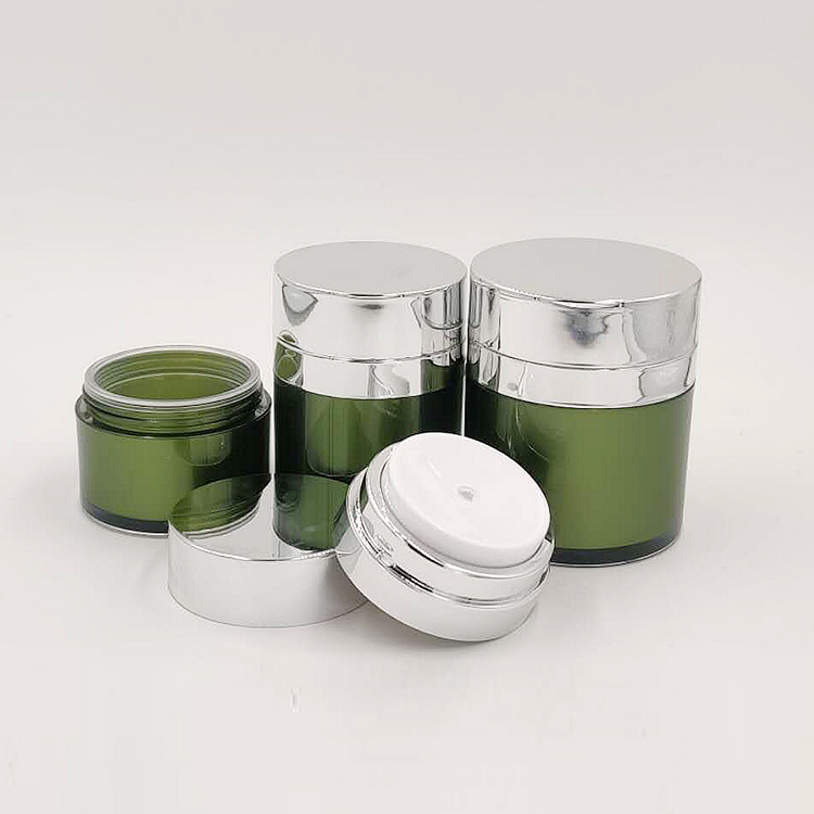 Factory sale various widely used luxury green colored 30g face cream empty container recycle pp body cream jar