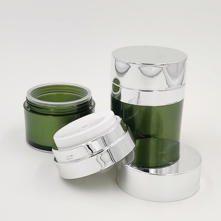 Factory sale various widely used luxury green colored 30g face cream empty container recycle pp body cream jar