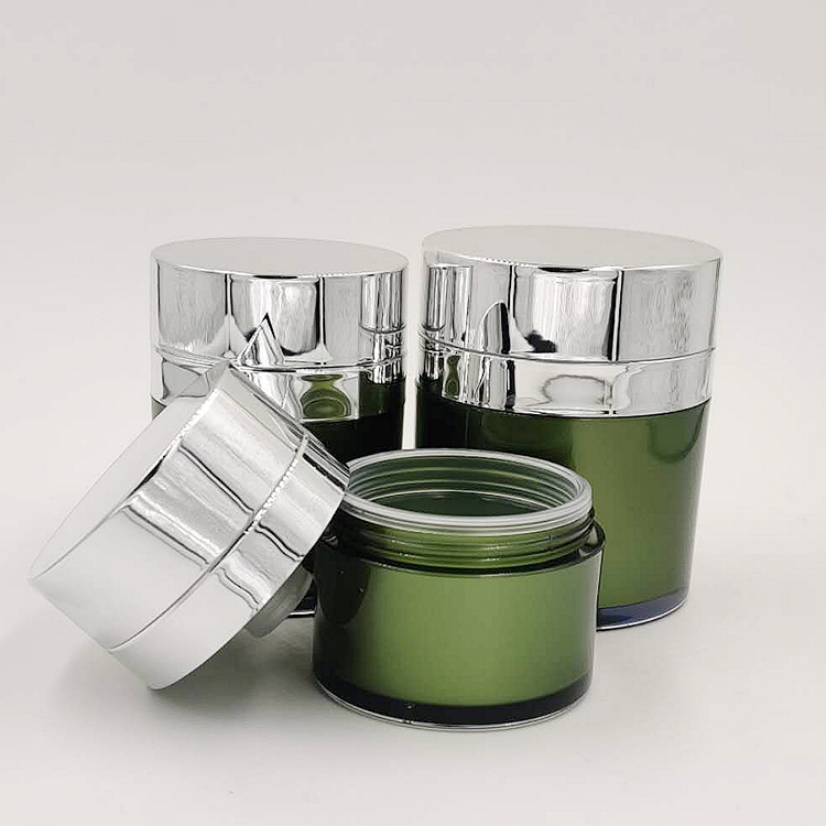 Factory sale various widely used luxury green colored 30g face cream empty container recycle pp body cream jar