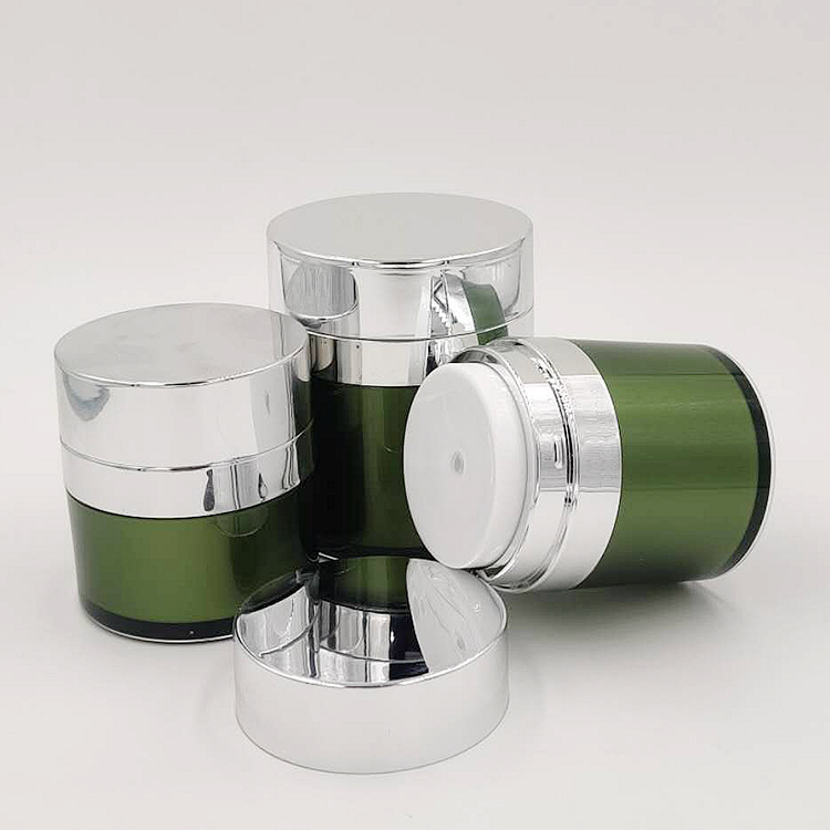 Factory sale various widely used luxury green colored 30g face cream empty container recycle pp body cream jar