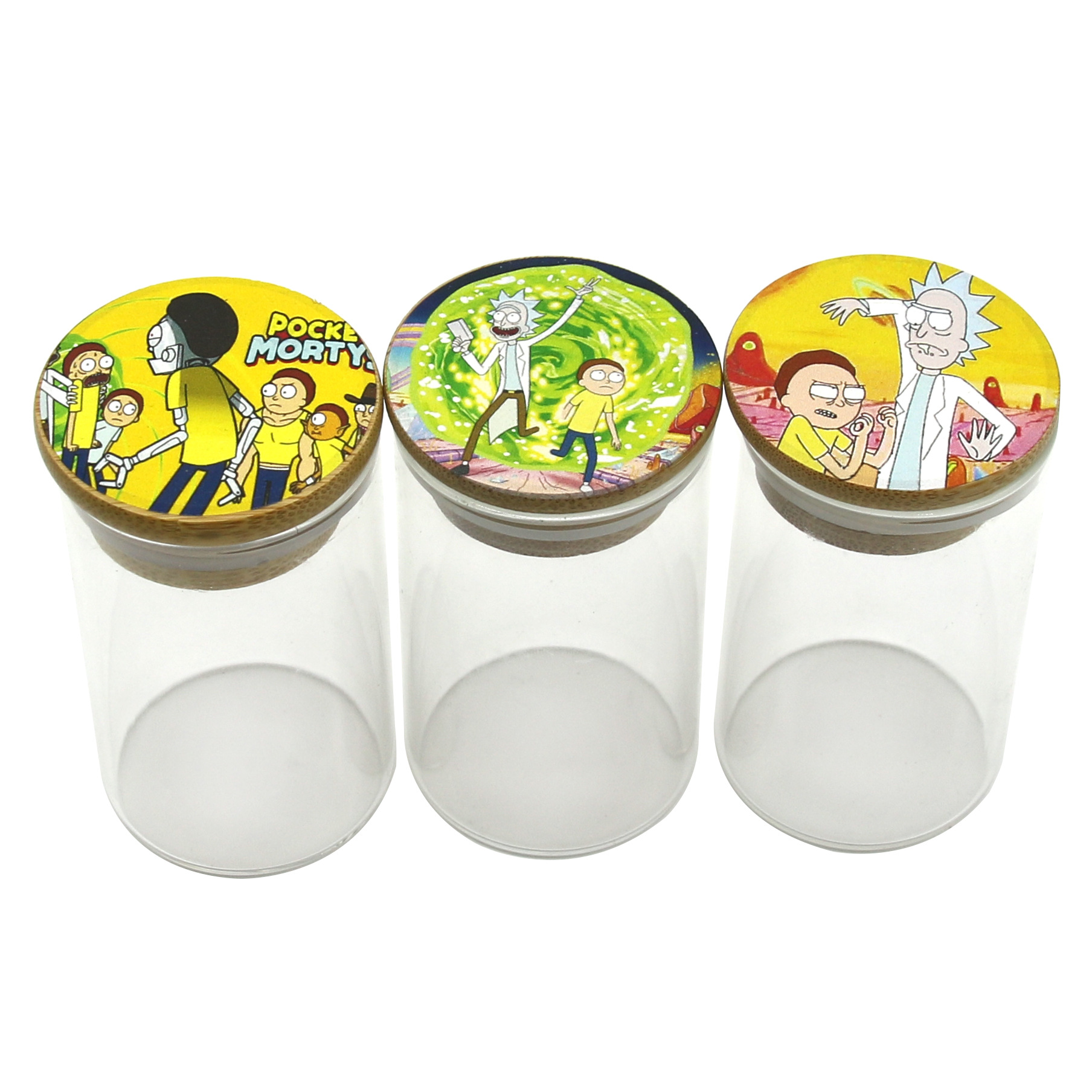 Factory sale wholesale glass weed jar with bamboo lid custom logo weed container jars