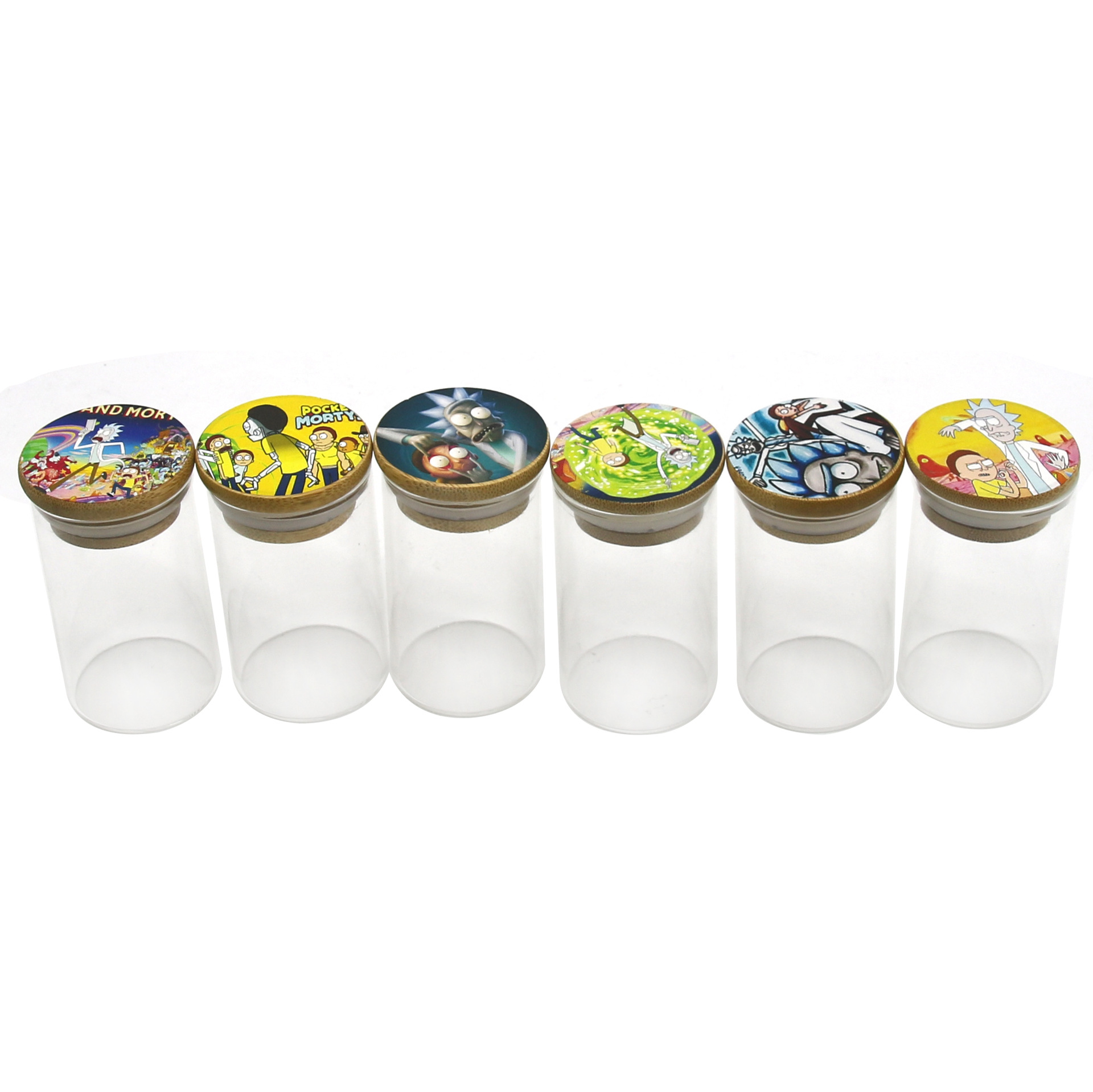 Factory sale wholesale glass weed jar with bamboo lid custom logo weed container jars