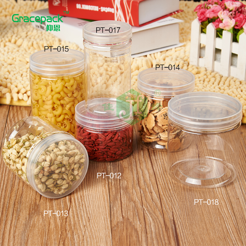 Factory sell Ice Cream Wide Mouthed Jar with aluminum cap, PET Jars With Bamboo wooden PP lid,plastic jar with bamboo lid