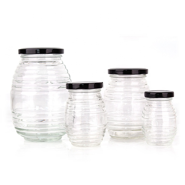 Factory sell stock empty 100ml bee honey glass jar for storage with metal twist off cap
