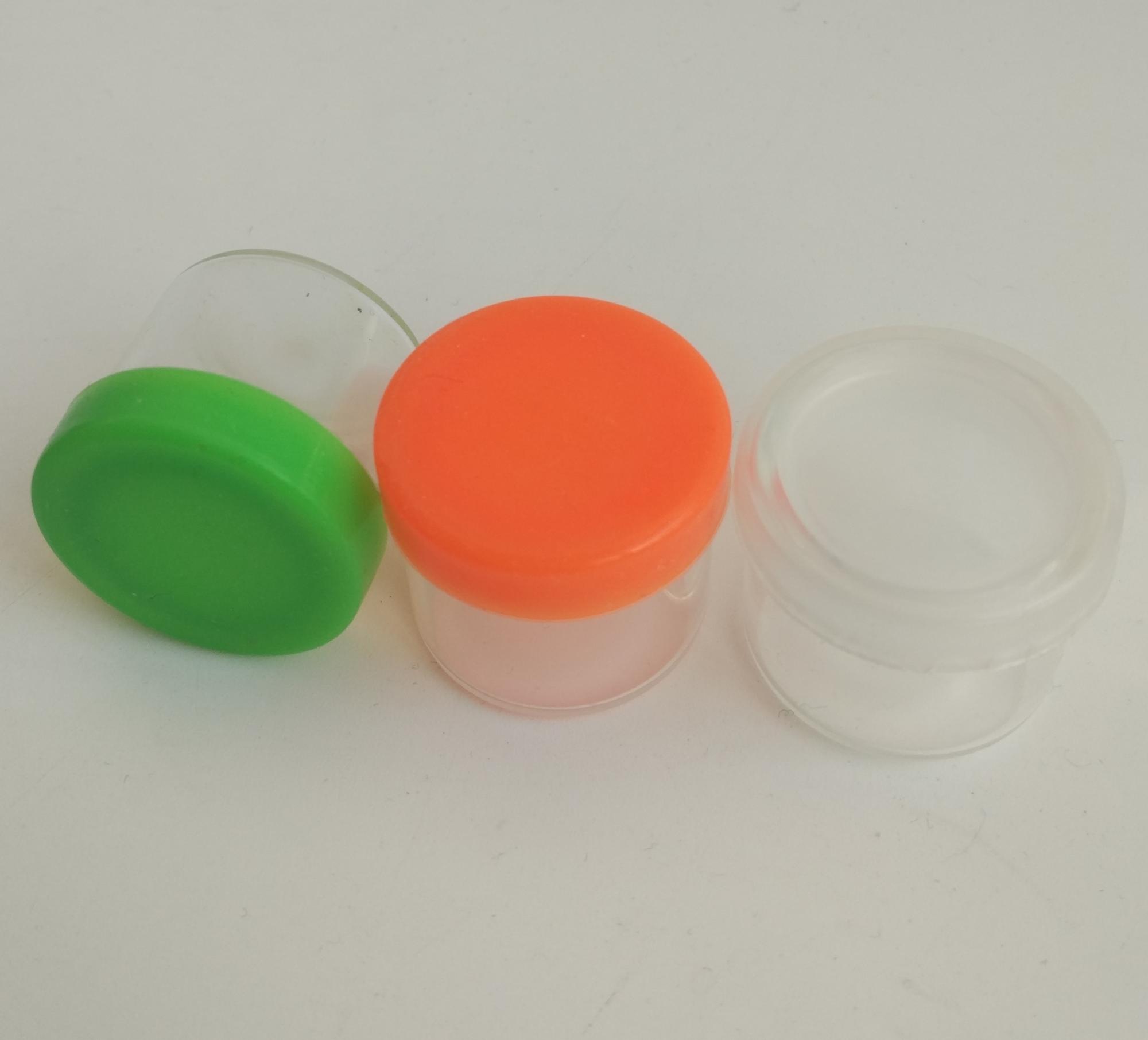 Factory silicone Air tight cap smell proof CBD oil glass container oil storage 6ml glass jar concentrate containers