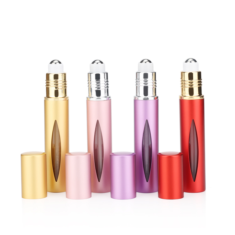 Factory skin care 10ml roll on bottle packaging for body oil roll on aluminum lipgloss roll on tubes