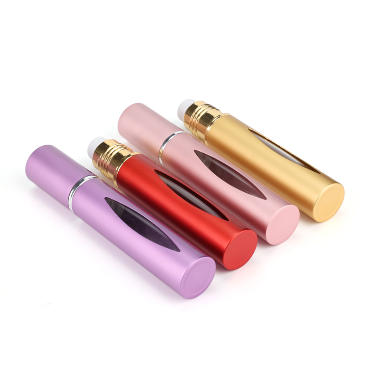 Factory skin care 10ml roll on bottle packaging for body oil roll on aluminum lipgloss roll on tubes