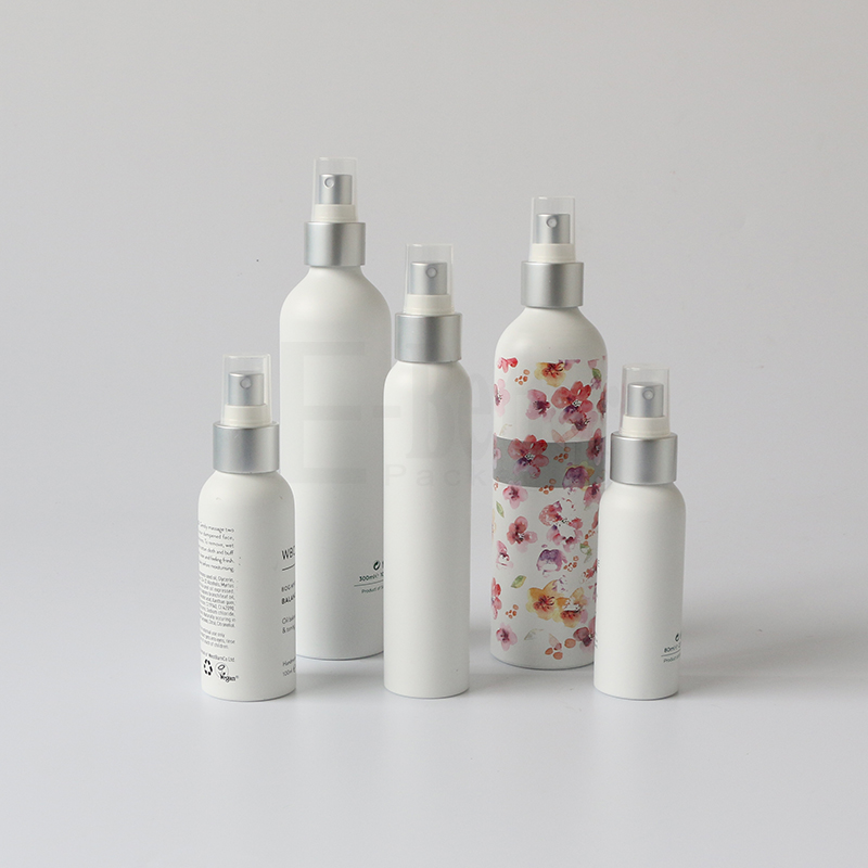 Factory stock aluminum silver hand wash spray bottle 200ml for cleaning liquid packaging