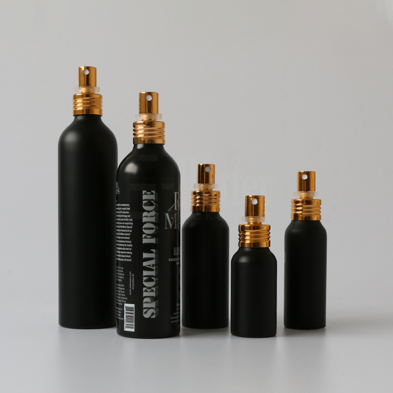 Factory stock aluminum silver hand wash spray bottle 200ml for cleaning liquid packaging