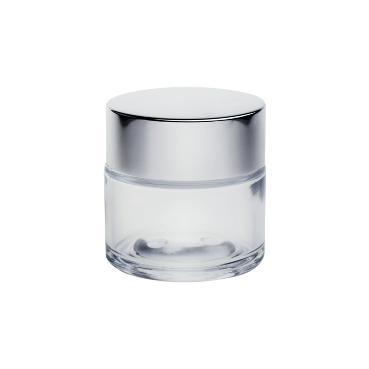 Factory stocks lower price skin care cosmetic packaging 30g 50g clear glass cream jar with screw lid wide mouth glass jar