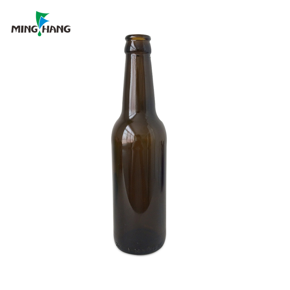 Factory supplier amber 330ml glass beer bottle with crown cap