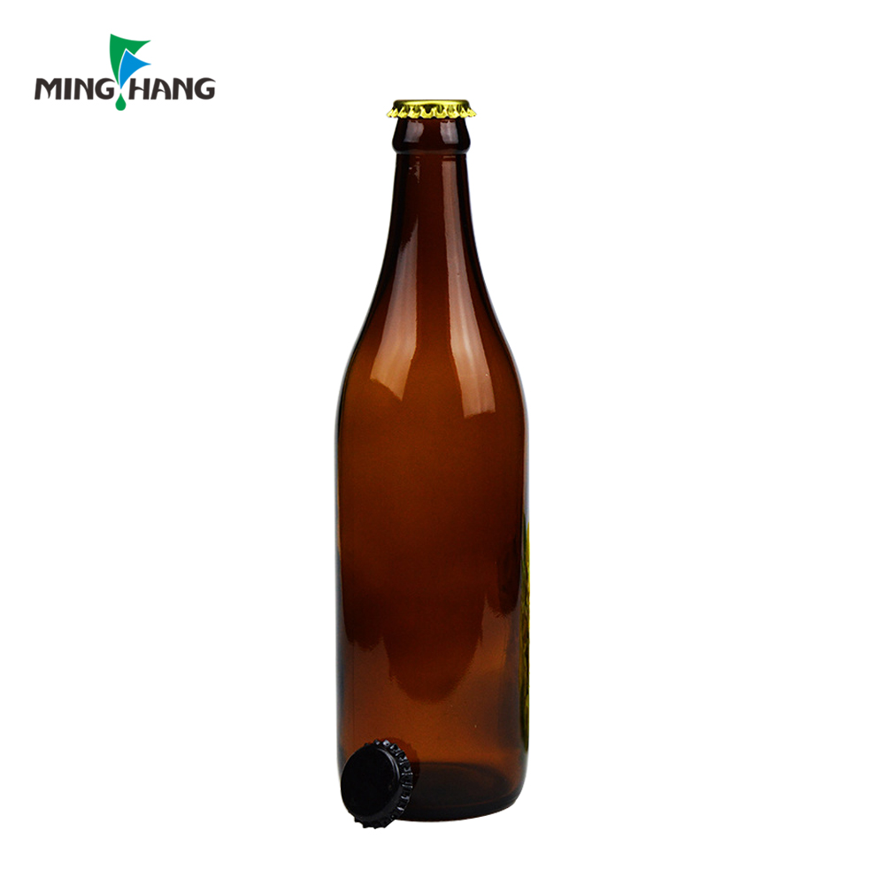 Factory supplier amber 330ml glass beer bottle with crown cap