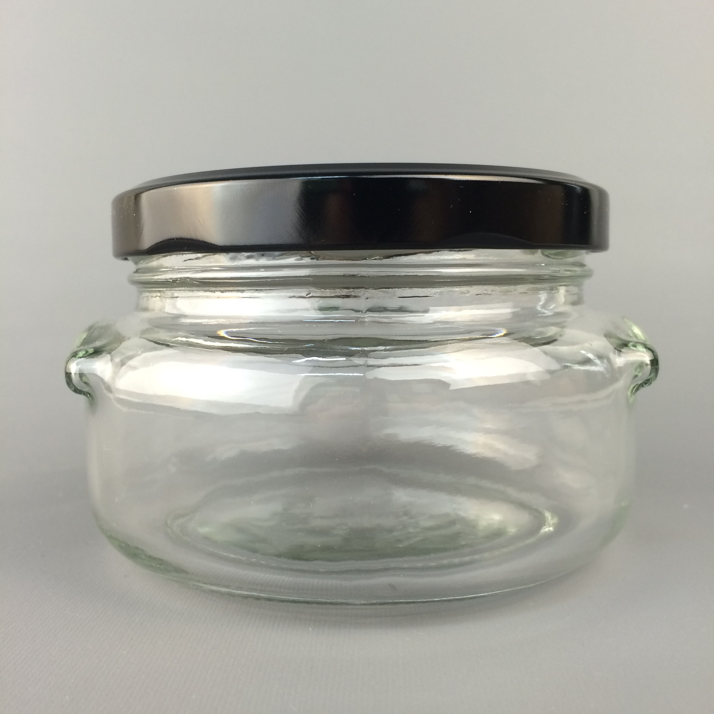 Factory supply 375ML round glass jar can store food