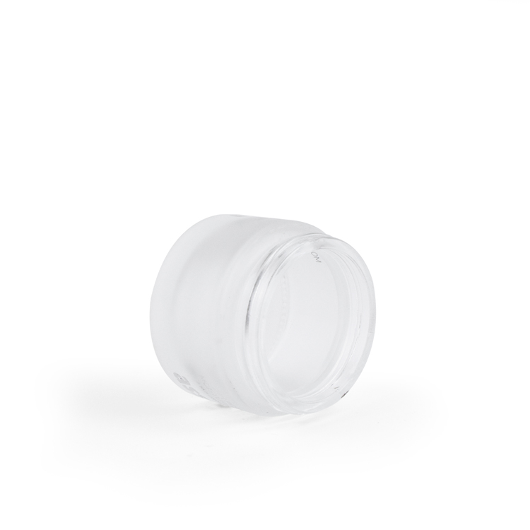 Factory supply 50g black white frosted glass jar round glass cream jar with electroplate lid cap for beauty skincare serum