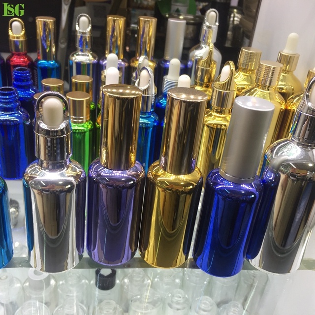 Factory supply Amber Green Blue Clear Glass Essential Oil dropper Bottles Euro Dropper Bottles in Large Stock