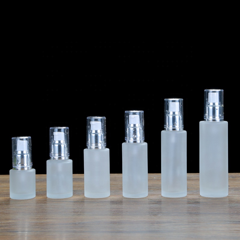 Factory supply glass lotion pump bottle 50ml 100ml 30ml 60ml 80ml