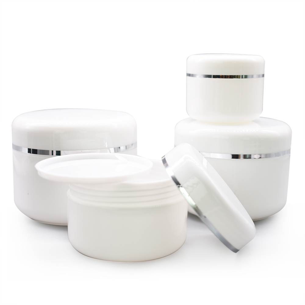 Factory supply white plastic jars 20ml 30ml 50ml 100ml 150ml 200ml 250ml cream jars