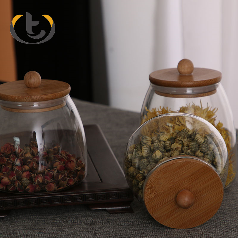 Factory wholesale 1 oz glass jar with glass lid silicone lid clamp glass jar