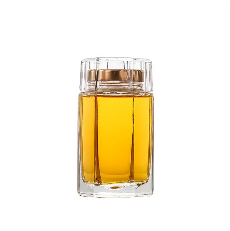 Factory wholesale 350ml glass honey bottle with wooden lids for storage