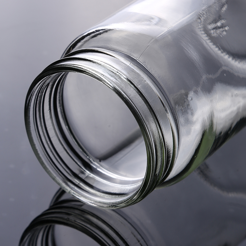 Factory wholesale 480ml large clear empty round glass mason jar for food honey spice