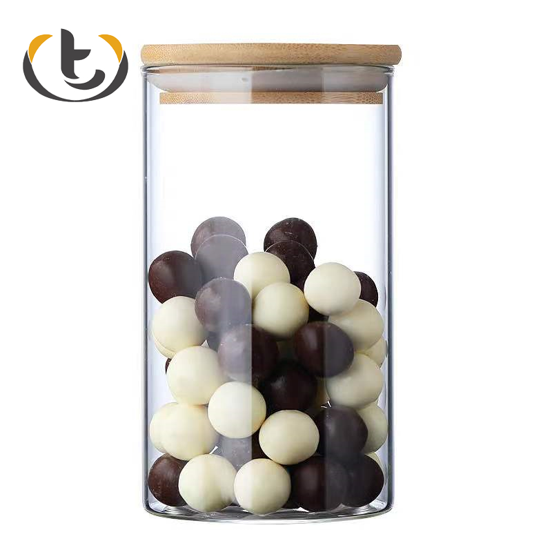 Factory wholesale 500 ml glass jar lids for sale glass dessert jar